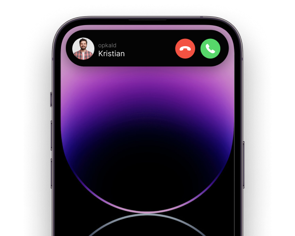 Telefon, der modtager et indkommende opkald via Instantcall